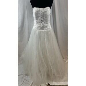 Vintage Jessica McClintock Gunne Sax White‎ Strapless Formal Dress Size 7